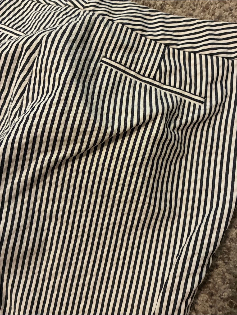 J. Crew Navy and White Striped Women's Trousers
